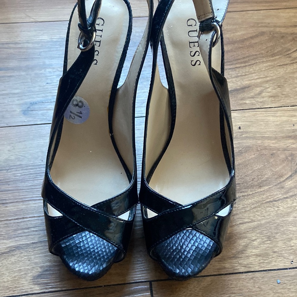 Black peep toe heels